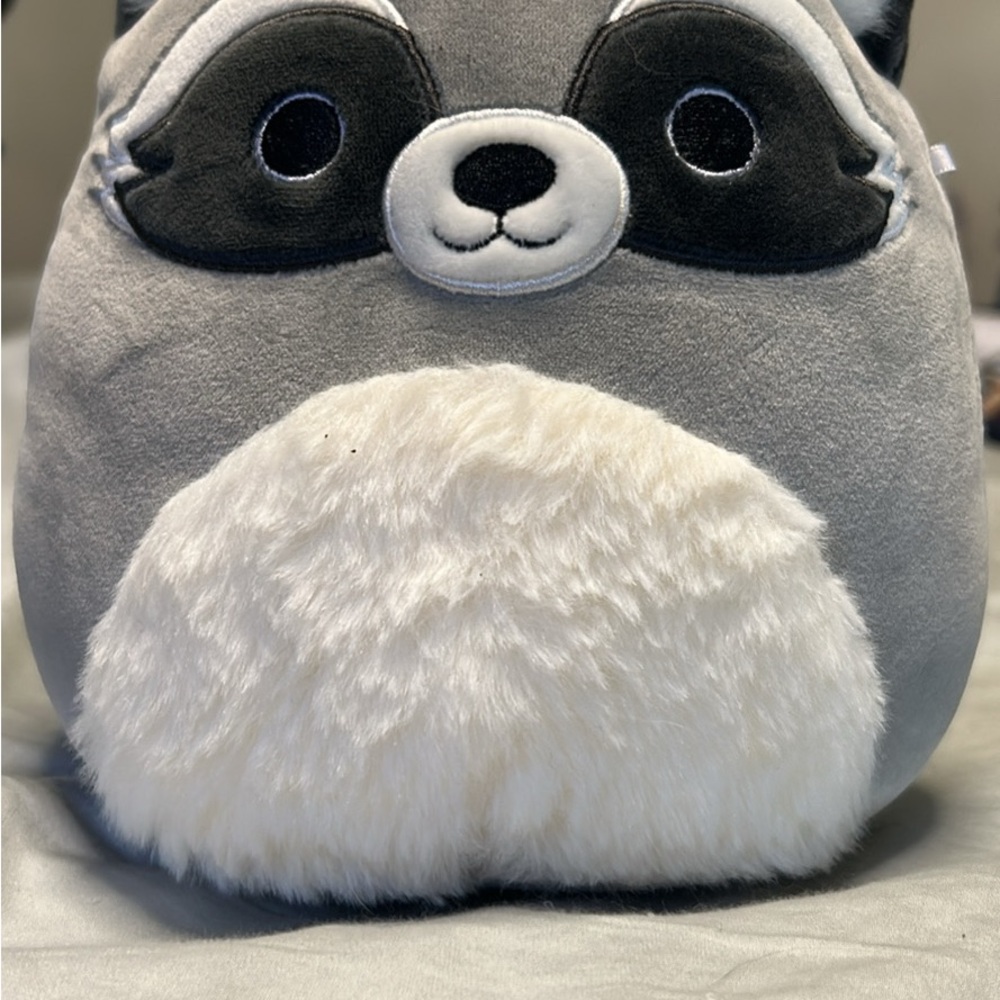 Squishmallows Gray and White Raccoon Plush